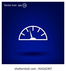 Speedometer icon or sign with arrow
