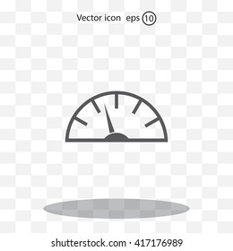 Speedometer icon or sign with arrow