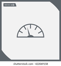 Speedometer icon or sign with arrow