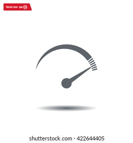 Speedometer icon or sign with arrow