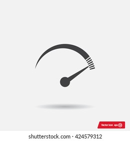 Speedometer icon or sign with arrow