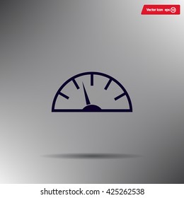 Speedometer icon or sign with arrow