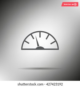 Speedometer icon or sign with arrow