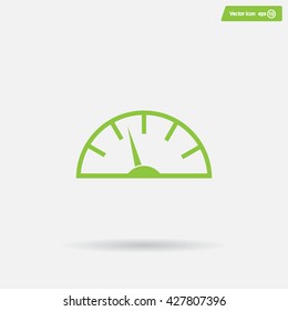 Speedometer icon or sign with arrow