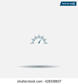 Speedometer icon or sign with arrow
