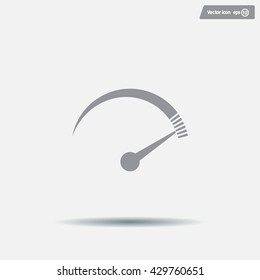 Speedometer icon or sign with arrow