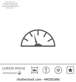 Speedometer icon or sign with arrow
