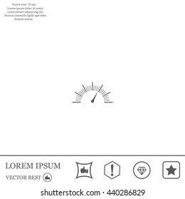 Speedometer icon or sign with arrow
