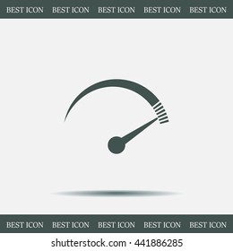 Speedometer icon or sign with arrow