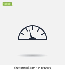 Speedometer icon or sign with arrow