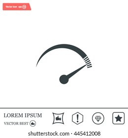 Speedometer icon or sign with arrow