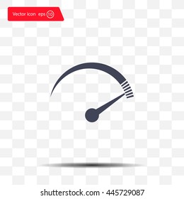 Speedometer icon or sign with arrow