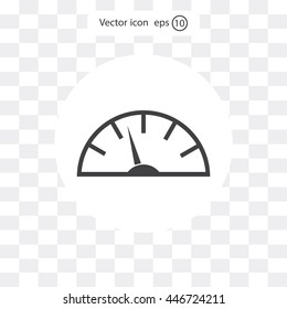 Speedometer icon or sign with arrow