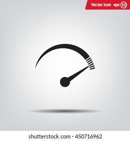 Speedometer icon or sign with arrow
