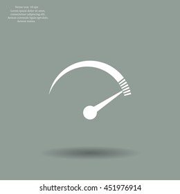 Speedometer icon or sign with arrow