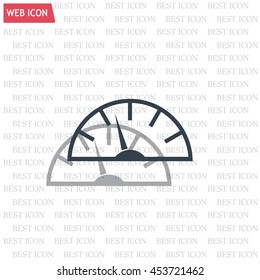 Speedometer icon or sign with arrow