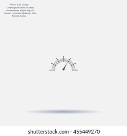 Speedometer icon or sign with arrow