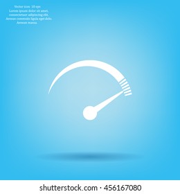 Speedometer icon or sign with arrow