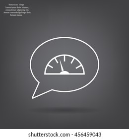 Speedometer icon or sign with arrow