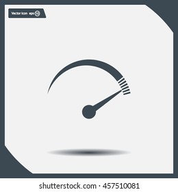 Speedometer icon or sign with arrow