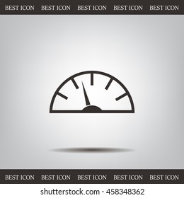 Speedometer icon or sign with arrow