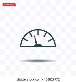 Speedometer icon or sign with arrow