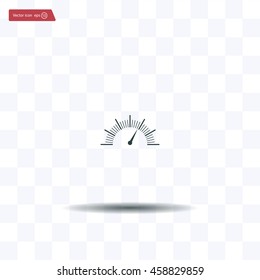 Speedometer icon or sign with arrow