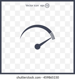 Speedometer icon or sign with arrow