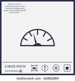 Speedometer icon or sign with arrow