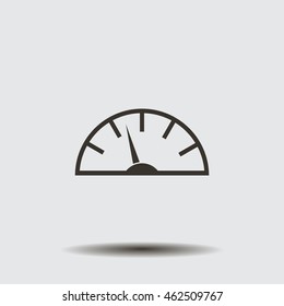 Speedometer icon or sign with arrow