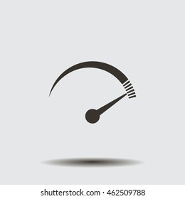 Speedometer icon or sign with arrow