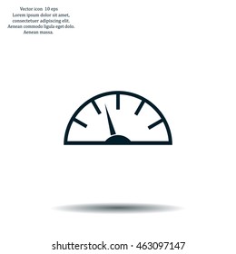 Speedometer icon or sign with arrow