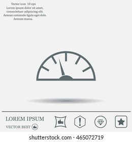 Speedometer icon or sign with arrow