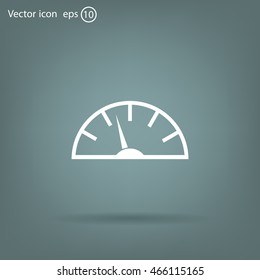 Speedometer icon or sign with arrow