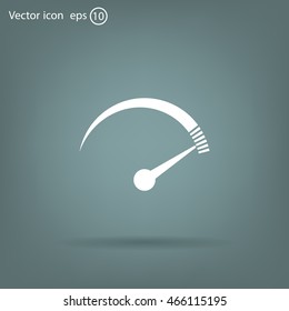 Speedometer icon or sign with arrow