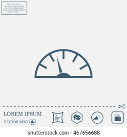 Speedometer icon or sign with arrow