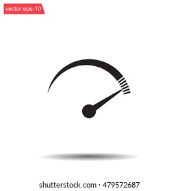 Speedometer icon or sign with arrow