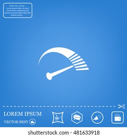 Speedometer icon or sign with arrow