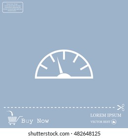 Speedometer icon or sign with arrow