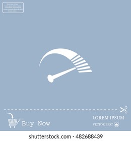 Speedometer icon or sign with arrow
