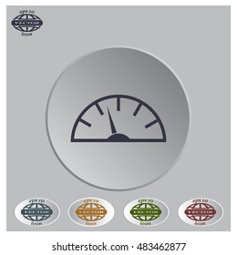 Speedometer icon or sign with arrow