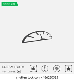 Speedometer icon or sign with arrow