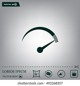 Speedometer icon or sign with arrow