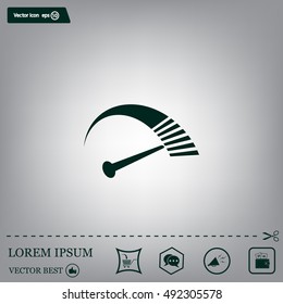 Speedometer icon or sign with arrow