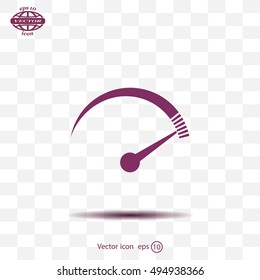 Speedometer icon or sign with arrow