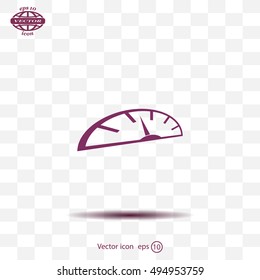 Speedometer icon or sign with arrow