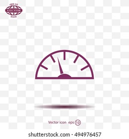 Speedometer icon or sign with arrow