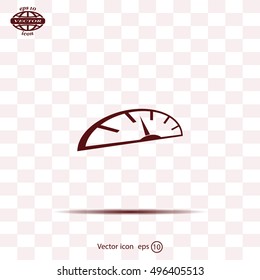 Speedometer icon or sign with arrow