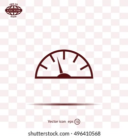 Speedometer icon or sign with arrow