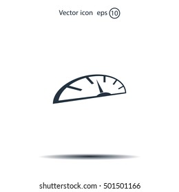 Speedometer icon or sign with arrow